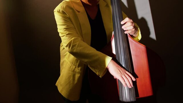 ウッドベース, コントラバス, 男性, ピチカート, カメラ固定, 無音, 音無し
Wood bass, Contrabass, pizzicato, fixed camera, silent, no sound