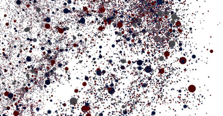 Abstract Red Blue Grey Dots Scattered Background