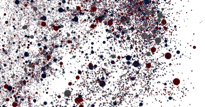 Abstract Red Blue Grey Dots Scattered Background