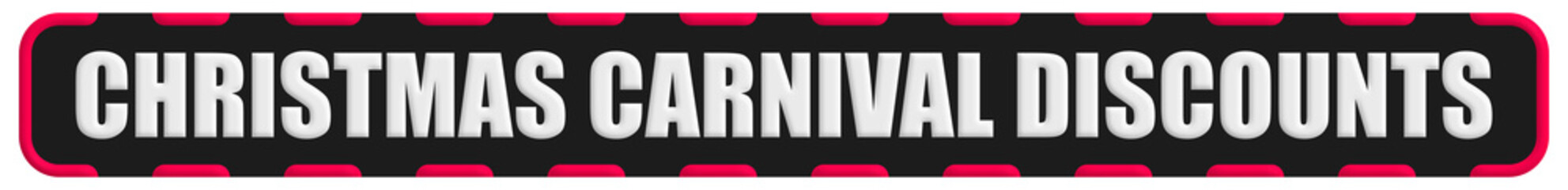 Obraz premium Christmas Carnival Discounts Stamp Seal, Black Background Christmas Carnival Discounts Word Rubber Stamp Banner Design Element