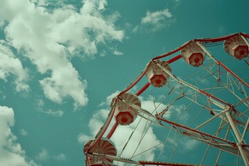 The image captures the joy and excitement of a carnival ride.