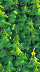 Modern Vertical Christmas Card with Abstract Tree Pattern – Holiday Art Design