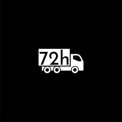 Delivery truck icon isolated on dark background