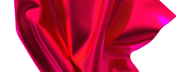 Soft luxurious red fabric flowing gracefully