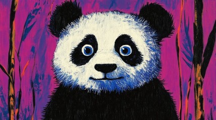 Fototapeta premium Adorable Panda in a Vibrant Forest
