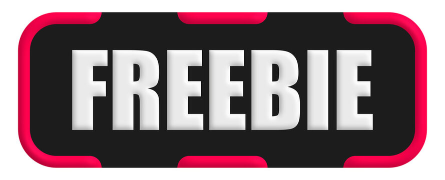 Freebie Stamp Seal, Black Background Freebie Word Rubber Stamp Banner Design Element