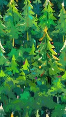 Modern Christmas Card with Abstract Tree Pattern – Vibrant Vertical Holiday Art