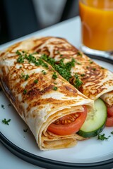 Lavash wrap in cafe