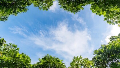 Stunning sky adorned with trees and foliage, Beautiful sky with trees and greenery