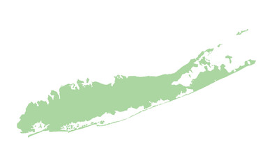 Simple high detailed map of Long Island New York, USA.