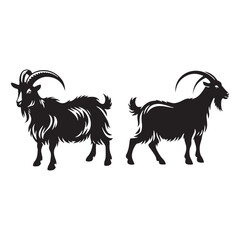 Charming goat silhouette for innovative media uses - Goat black vector
