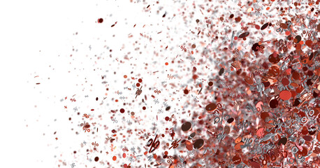 Red Percentage Confetti Burst
