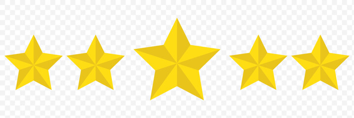 Obraz premium Star icon. Vector yellow isolated five stars. Customer feedback concept. Vector 5 stars rating review. Quality shape design. eps 10.