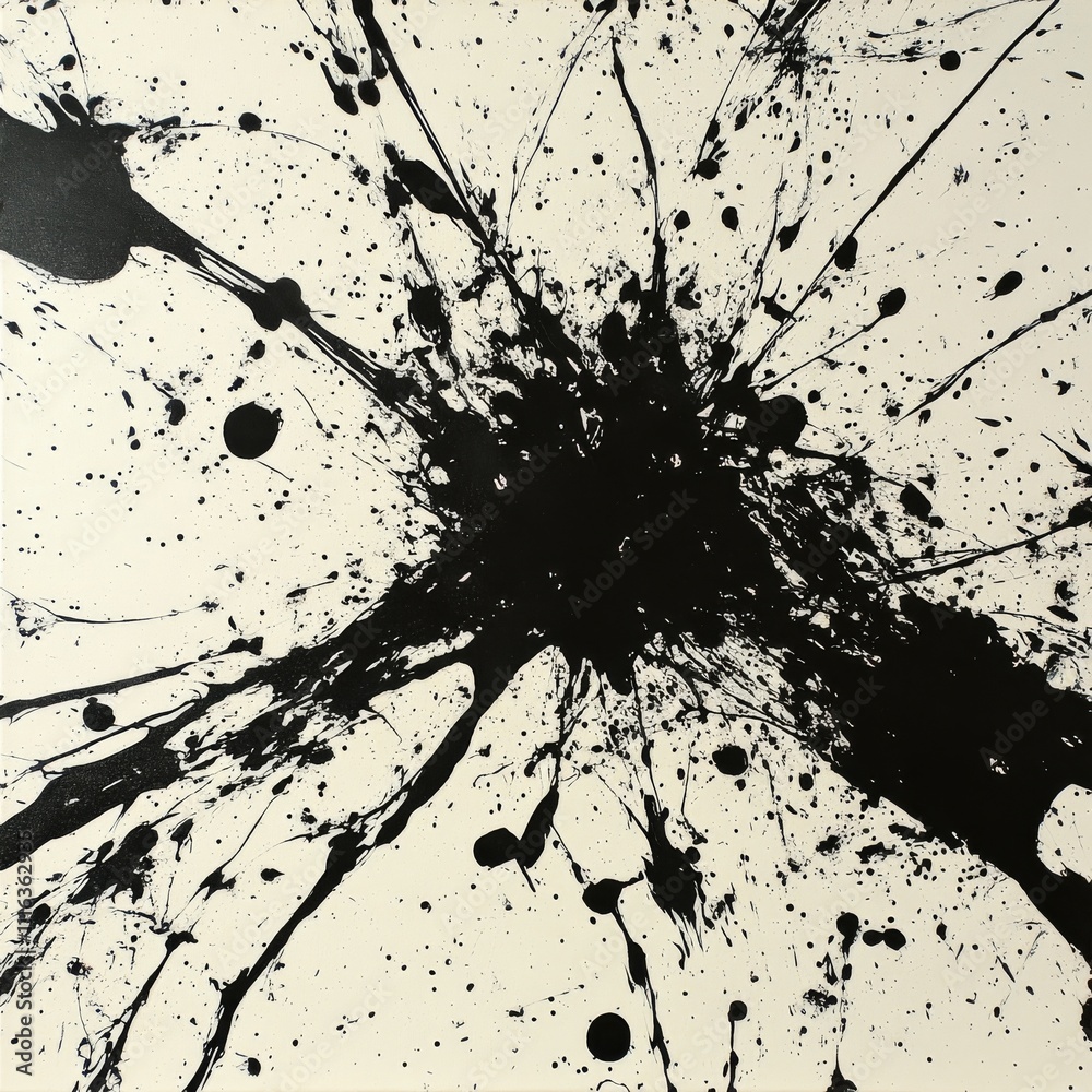 Aufkleber a black splatter ink background offers a striking and dynamic visual experience. bold splashes and i