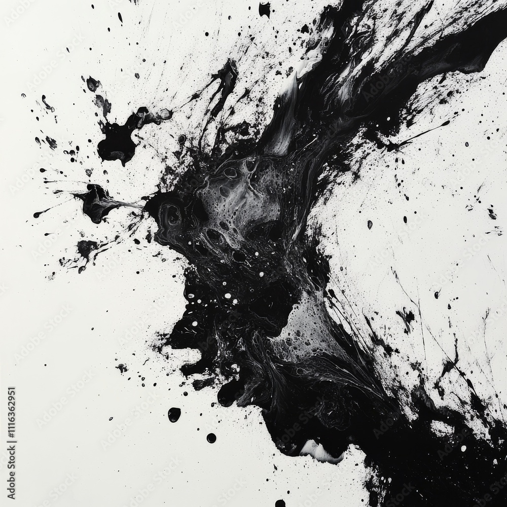 Aufkleber a black splatter ink background offers a striking and dynamic visual experience. bold splashes and i