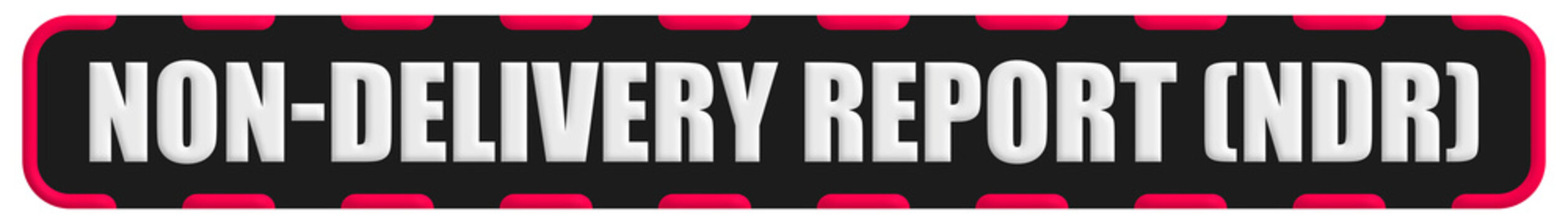 Non Delivery Report (NDR) Stamp Seal, Black Background Non Delivery Report (NDR) Word Rubber Stamp Banner Design Element
