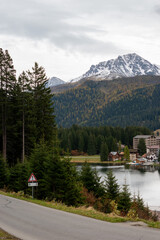 Obraz premium View over the center of Arosa in Switzerland