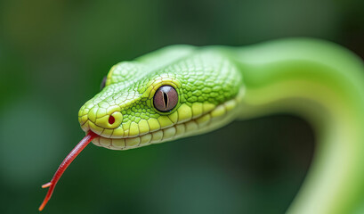 Fototapeta premium a green snake close up