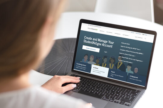 Guilherand-Granges, France - December 04, 2024. Federal Student Aid provides financial assistance for U.S. students through loans, grants, and work-study programs to fund education.