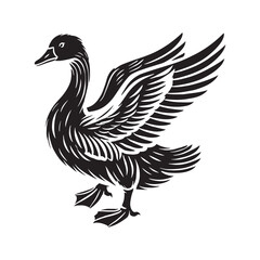 Obraz premium Goose silhouette for modern design projects - Goose black vector 