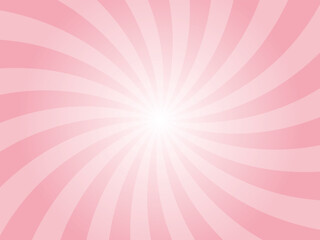 Obraz premium Abstract background with rays retro starburst rays. baby pink sunburst background vector illustration pattern beam rays. Spiral radial striped backdrop. Vector illustration.