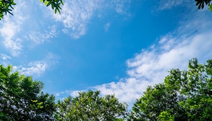 Obraz premium Stunning sky adorned with trees and foliage, Beautiful sky with trees and greenery