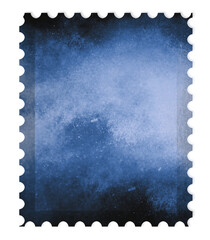 vintage vertical postage stamp blue night sky with copy space	