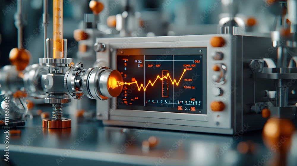 Poster sleek and modern seismograph instrument precisely monitoring and recording the timing and of a signi