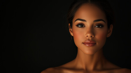 Fototapeta premium confident middle-aged woman with glowing skin and natural beauty,