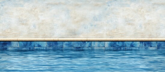 Closeup of swimming pool water reflecting blue tiles against a textured wall creating a serene and inviting atmosphere for relaxation
