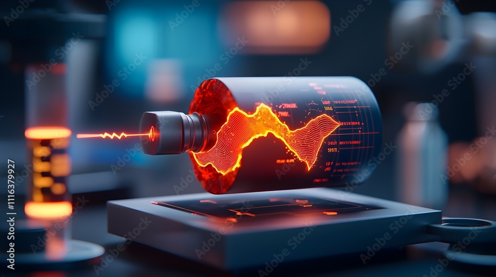 Poster seismograph visualizing the complex interactions between geological structures through abstract data