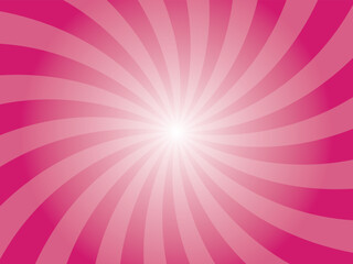 Obraz premium Thulian pink sunburst background. Radial retro glowing rays banner. Deep vivid pink retro whirlwind starburst vector abstract background. Twisted radial illustration.