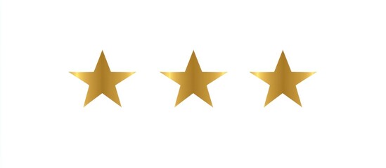 Gold star icons arranged in a row on a clean white background for festive design and decoration purposes