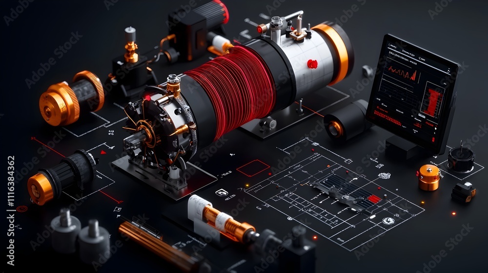Poster sophisticated seismic monitoring system equipped with a high precision sensor array digital touchscr