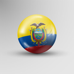 Fototapeta premium 3d sphere background with flag of Ecuador