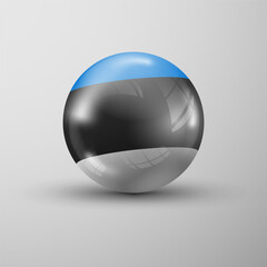3d sphere background with flag of Estonia