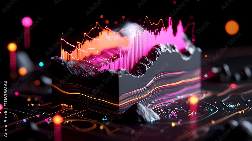 Poster mesmerizing visualization of the intricate patterns and energy released during an earthquake with co