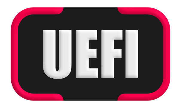 UEFI Stamp Seal, Black Background UEFI Word Rubber Stamp Banner Design Element