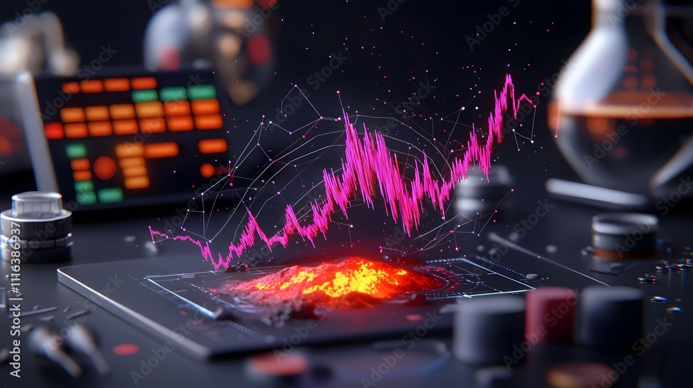 Poster seismograph visualizing the intensity and patterns of a powerful earthquake event complex waveform l