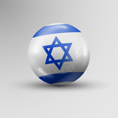 3d sphere background with flag of Israel