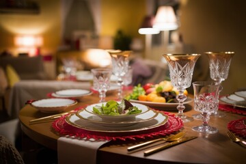 Fototapeta premium Elegant Dinner Table Setting