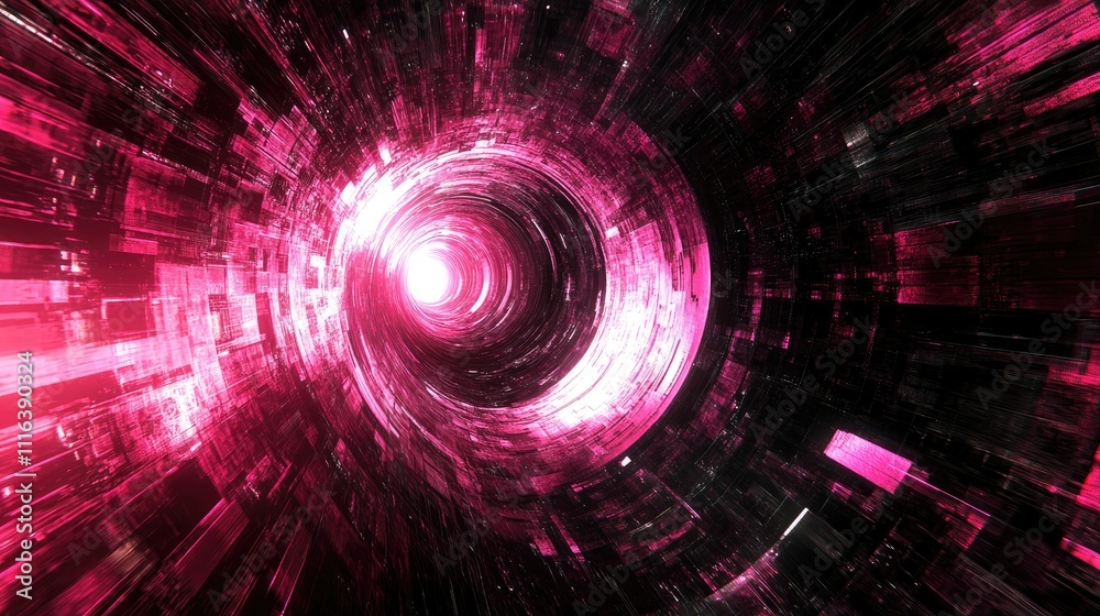 Aufkleber dynamic digital tunnel representing data flow and global finance technology in futuristic computing 