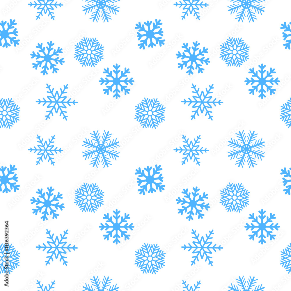 Poster seamless christmas background with snowflakes. vector pattern