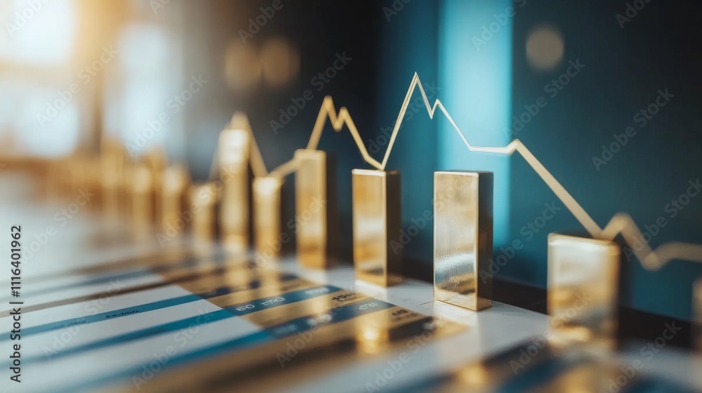 Aufkleber Modern Financial Data Visualization with Bar Charts and Graphs
