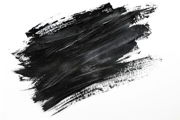 Black Graphic Background. Creative Brush Strokes in Watercolor on White Paper