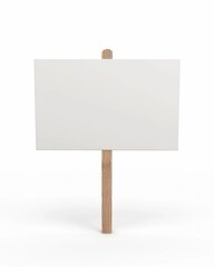 Obraz premium Blank White Sign on Wooden Stick for Protest or Demonstration Isolated on Background