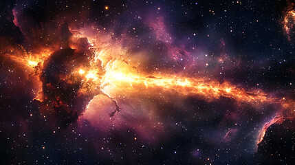 Fototapeta premium Galactic Explosion Amidst Stars