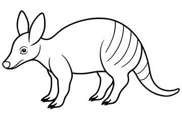 Fototapeta premium aardvark silhouette line art vector illustration with a white background