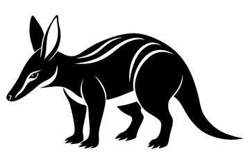 aardvark line art silhouette vector illustration