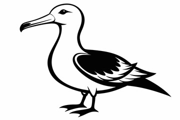 Fototapeta premium albatross line art silhouette vector illustration